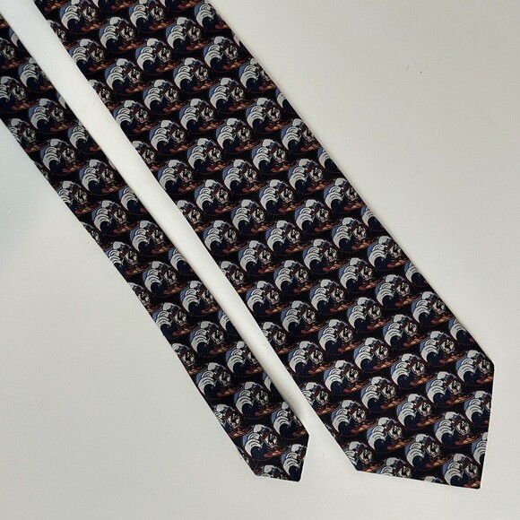 Vintage Looney Tunes 1999 Taz Tasmanian Devil Surfing Cartoon Tie - Picture 2 of 6